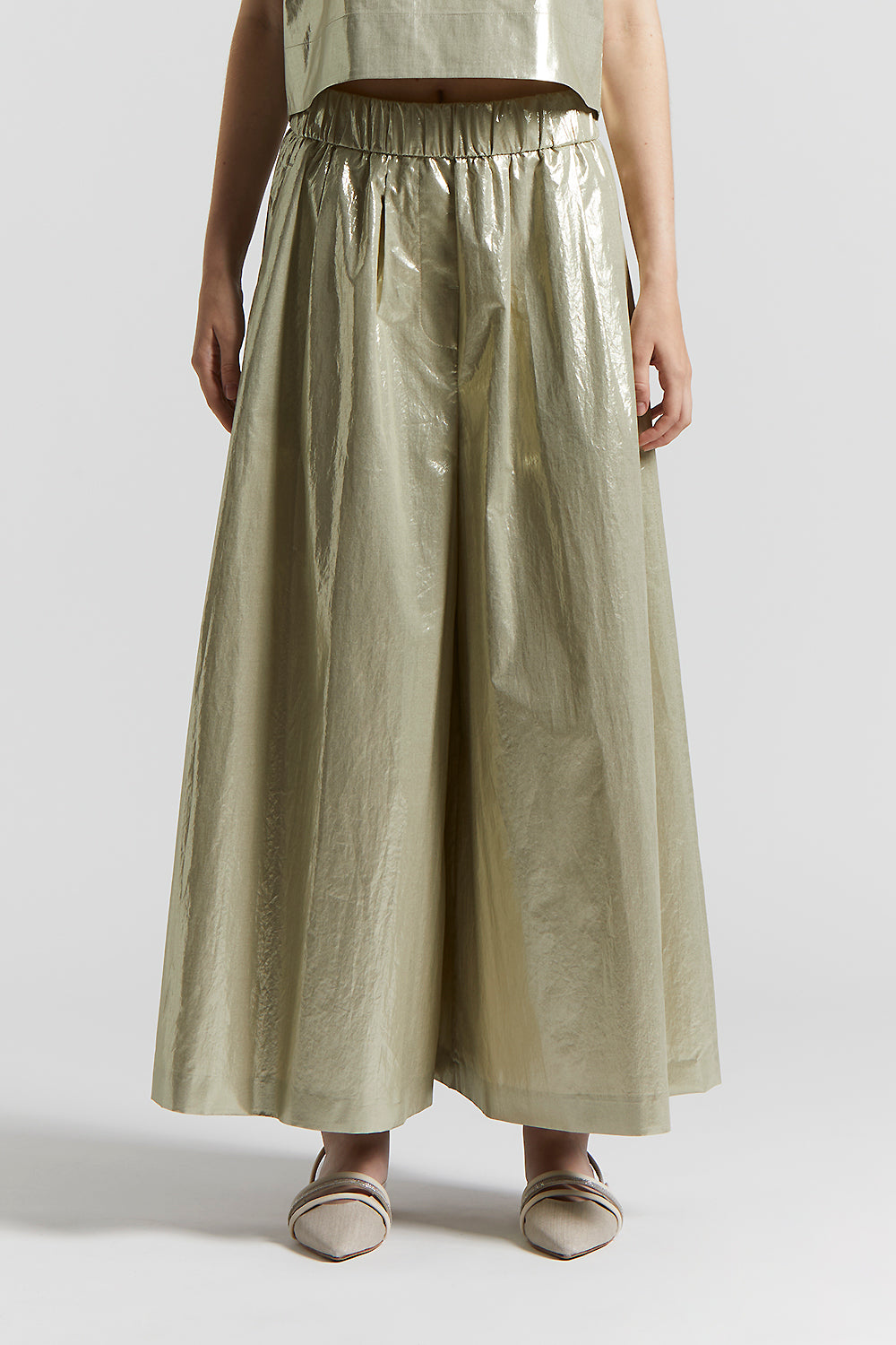 パンツ PESERICO SS25 Laminated cotton poplin trousers (P04131 935) Laminated cotton poplin trousers | Peserico US