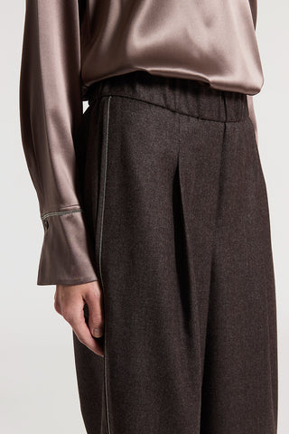 Lurex wool flannel trousers