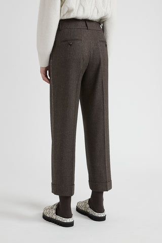 Wool, cashmere and silk trousers