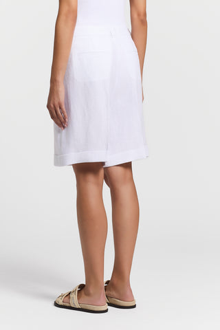 Pure linen gabardine shorts
