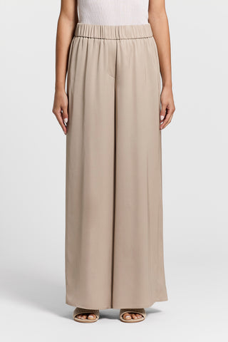 Fluid viscose satin wide-leg trousers