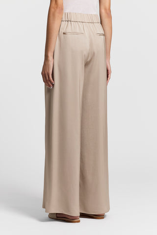 Fluid viscose satin wide-leg trousers