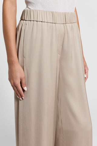 Fluid viscose satin wide-leg trousers