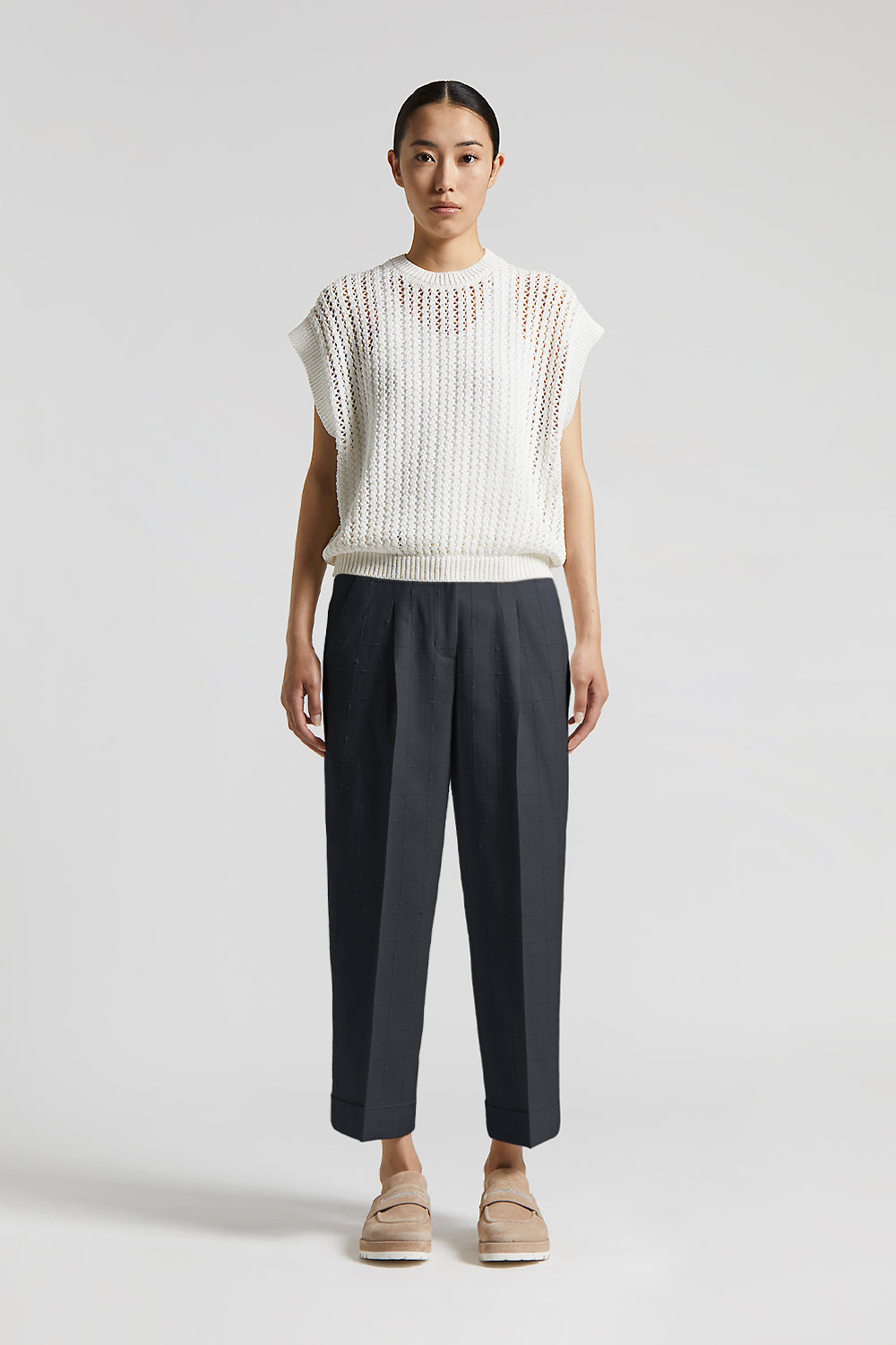 パンツ PESERICO Women Straight Pants P0414002769 040 grey P04629U_01037_7611.jpg?v=