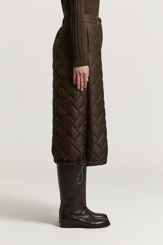 Quilted peachskin microfiber trousers