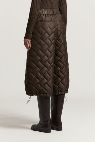 Quilted peachskin microfiber trousers