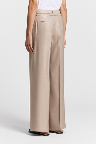 Viscose linen palazzo trousers | Seaside sand beige | Peserico