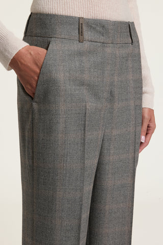 Pure wool flannel palazzo trousers 4 / 5