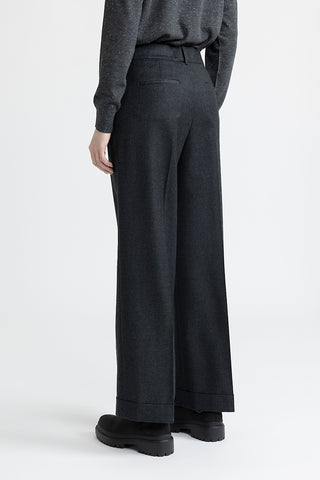 Lurex wool flannel classic trousers