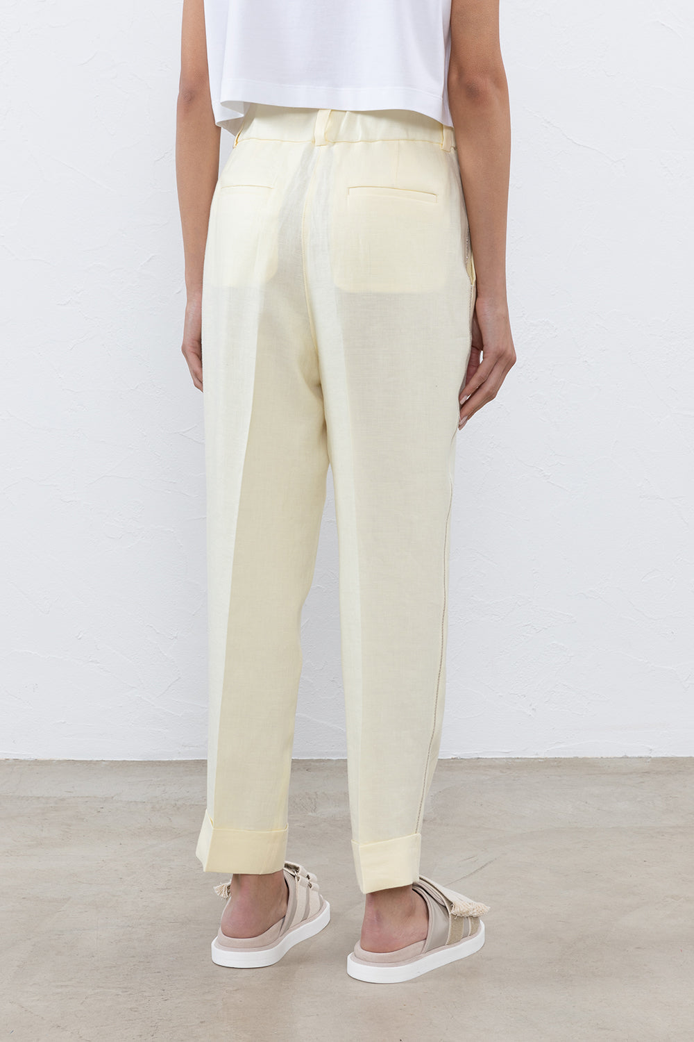 Pure linen gabardine trousers – Peserico US
