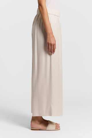 Viscose-cupro diagonal-weave trousers