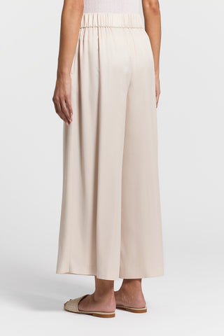 Viscose-cupro diagonal-weave trousers