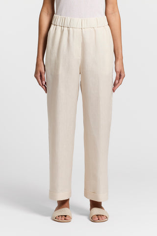 Lightweight pure linen canvas trousers