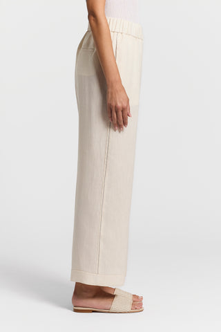 Lightweight pure linen canvas trousers