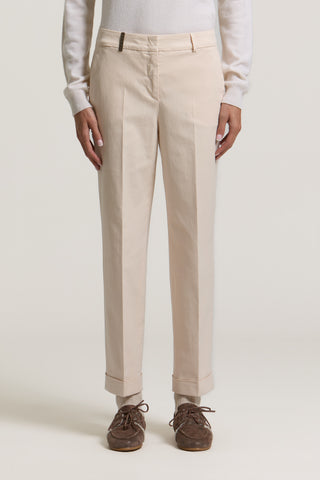Cotton and silk gabardine trousers 1 / 4