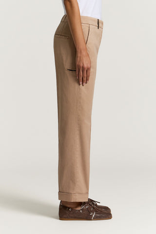 Cotton and silk gabardine trousers