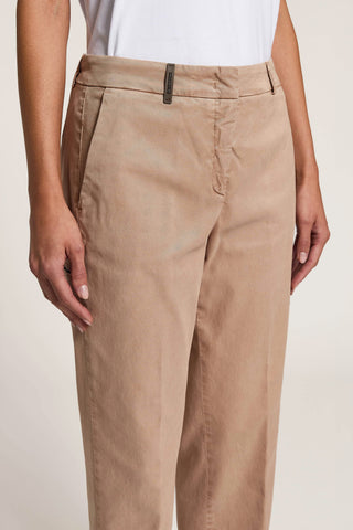 Cotton and silk gabardine trousers