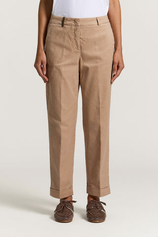 Cotton and silk gabardine trousers