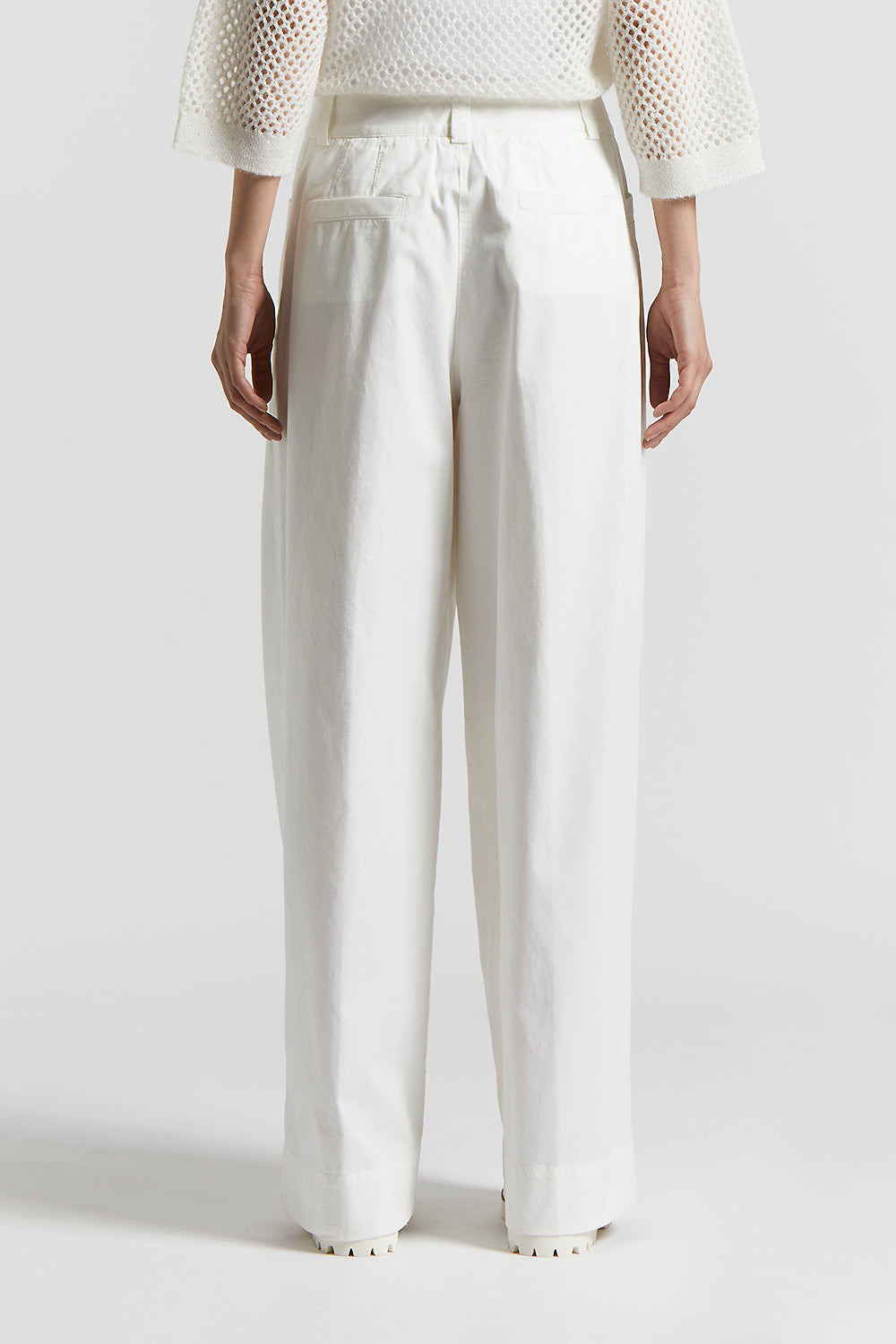 Garment dyed stretch cotton gabardine trousers | Peserico US