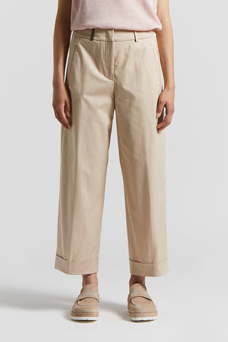 Lightweight stretch cotton gabardine trousers