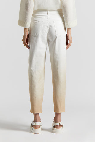 Denim carrot trousers in stretch cotton gabardine