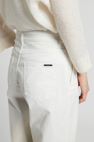 Denim carrot trousers in stretch cotton gabardine