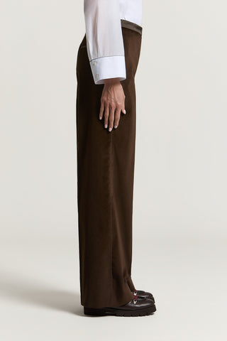 Cotton velvet palazzo trousers
