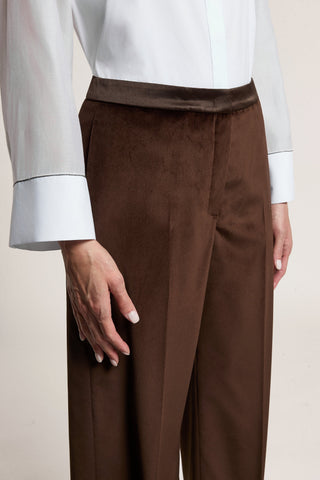 Cotton velvet palazzo trousers