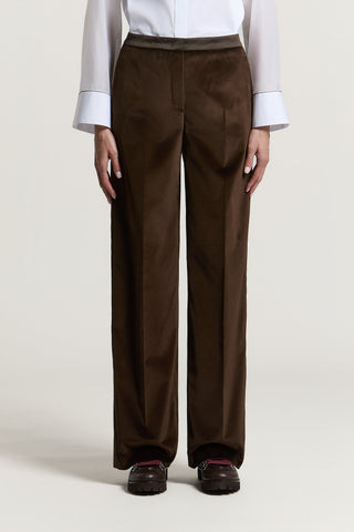 Cotton velvet palazzo trousers