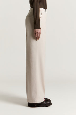 Cotton gabardine palazzo trousers