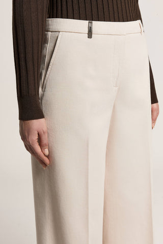 Cotton gabardine palazzo trousers
