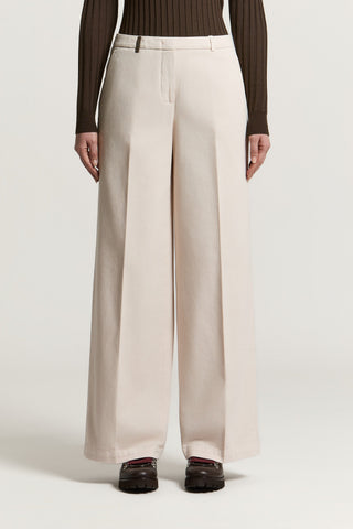 Cotton gabardine palazzo trousers