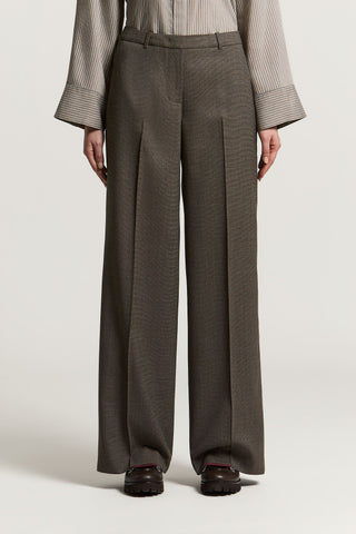 Wool-blend flannel palazzo trousers