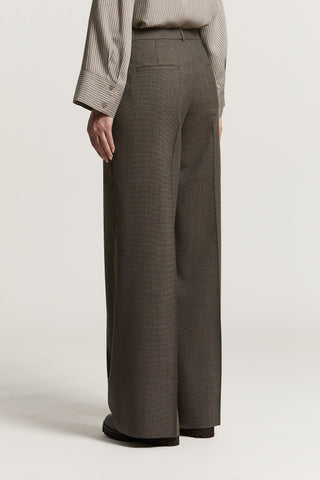 Wool-blend flannel palazzo trousers