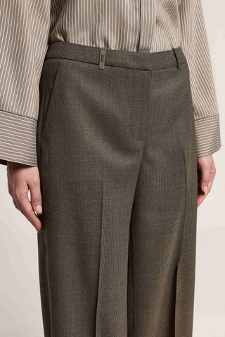 Wool-blend flannel palazzo trousers