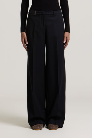 Wool gabardine palazzo trousers 1 / 4