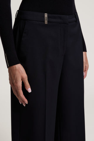 Wool gabardine palazzo trousers 3 / 4