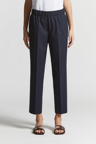 Soft trousers in technical stretch viscose canvas