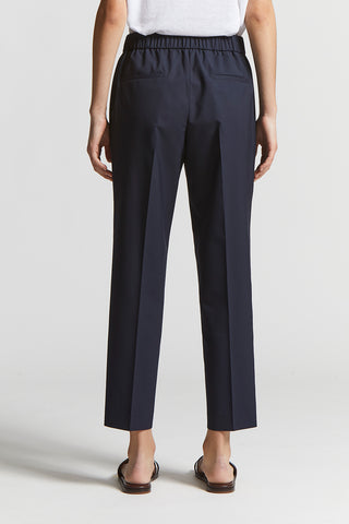 Soft trousers in technical stretch viscose canvas