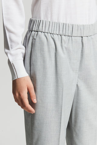 Soft trousers in technical stretch viscose canvas