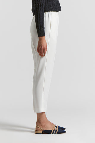 Stretch viscose cadi trousers