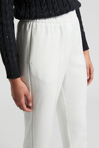 Stretch viscose cadi trousers