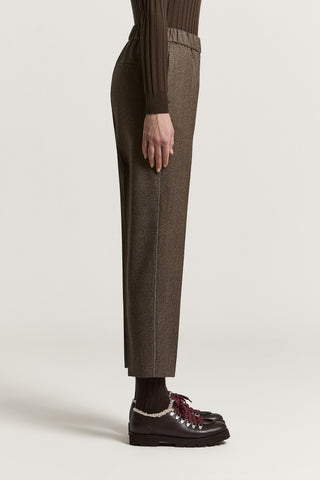 Jaspé wool cloth cigarette trousers