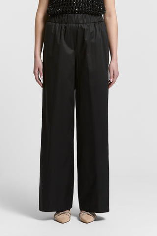 Sail-hand cotton palazzo trousers