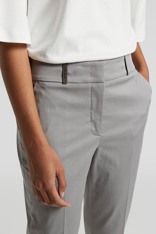 Slim trousers in combed cotton gabardine