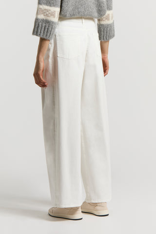 Peach-finish cotton twill trousers