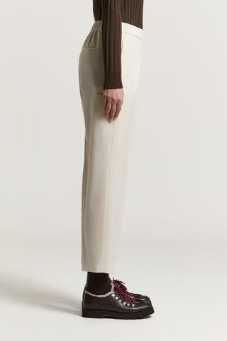 Wool gabardine cigarette trousers