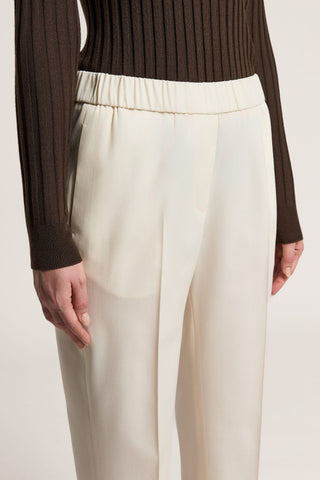 Wool gabardine cigarette trousers