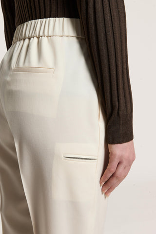 Wool gabardine cigarette trousers