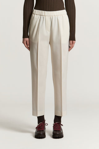 Wool gabardine cigarette trousers